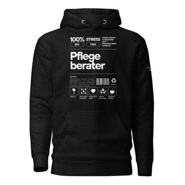 Pflegeberater 100% Hoodie (weiße Schrift)