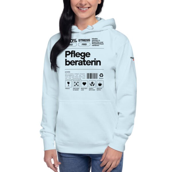 Pflegeberaterin 100% Hoodie (schwarze Schrift)) – Bild 3