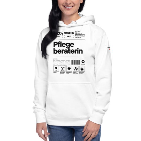 Pflegeberaterin 100% Hoodie (schwarze Schrift))
