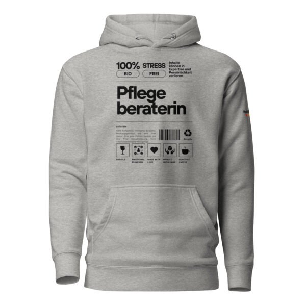 Pflegeberaterin 100% Hoodie (schwarze Schrift)) – Bild 8
