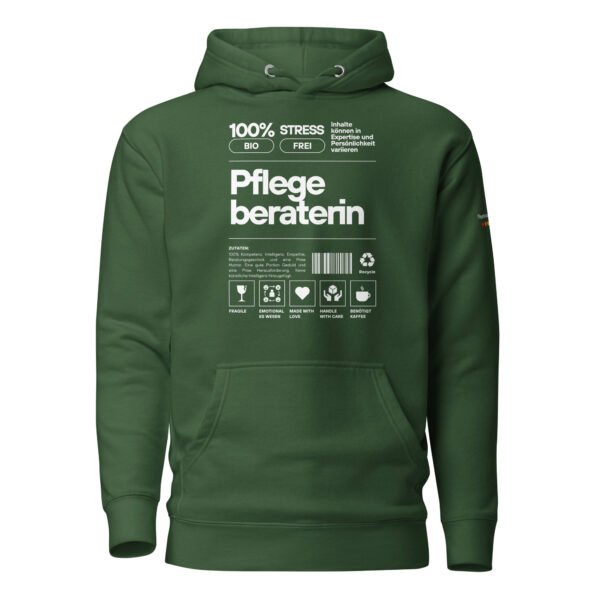 Pflegeberaterin 100% Hoodie (weiße Schrift) – Bild 12