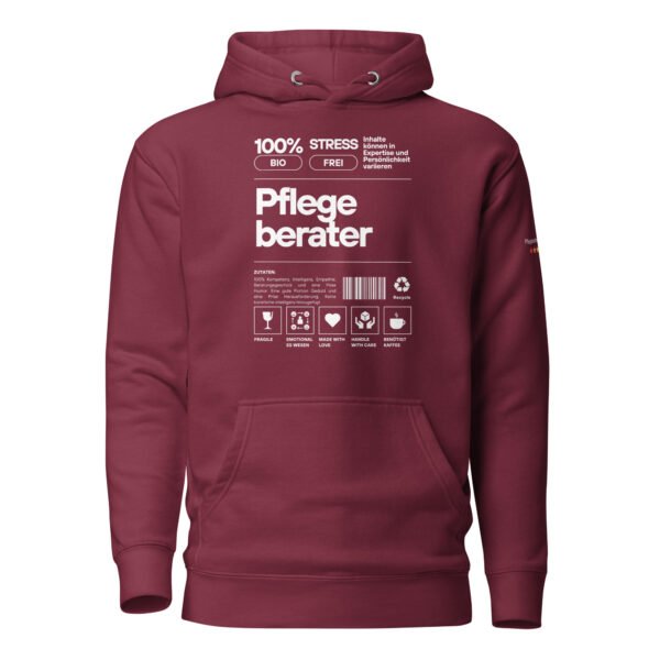 Pflegeberater 100% Hoodie (weiße Schrift) – Bild 9