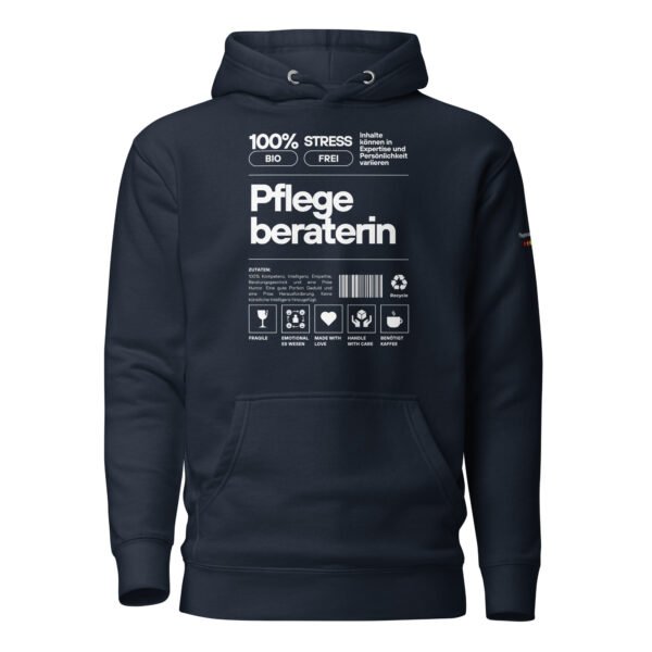Pflegeberaterin 100% Hoodie (weiße Schrift) – Bild 7