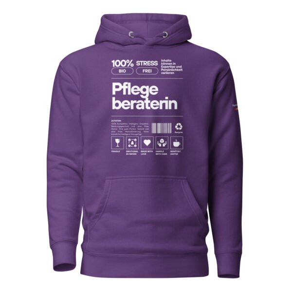 Pflegeberaterin 100% Hoodie (weiße Schrift) – Bild 11