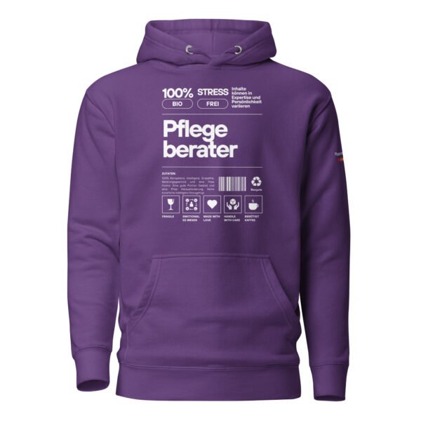 Pflegeberater 100% Hoodie (weiße Schrift) – Bild 12