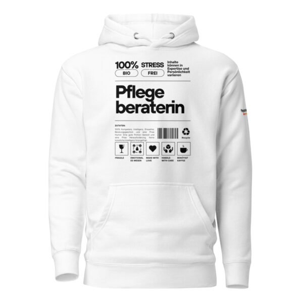 Pflegeberaterin 100% Hoodie (schwarze Schrift)) – Bild 7